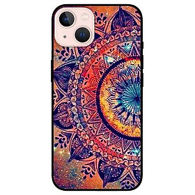 Ốp lưng dành cho Iphone 13 Mini - Iphone 13 - Iphone 13 Pro -  Iphone 13 Pro Max - Hoạ Tiết Mandala Đen Cam