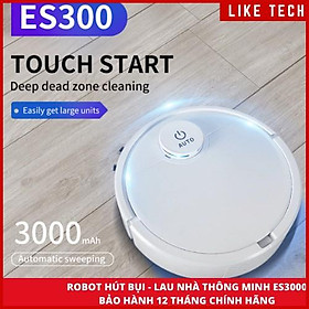 Robot Hút Bụi Lau Nhà ES300 Cao Cấp 3 Trong 1,Pin 3000MAh Đèn Led Cảm Biến Chạm, Chống Va Chạm Thông Minh Mẫu Mới 2020