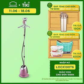 Bàn Ủi Hơi Nước Dạng Đứng Lock&Lock ENI211 - Hồng Phối Trắng - Hàng Chính Hãng