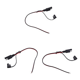 3x SAE Power 300mm 10A 18AWG Extension Cable Plug 2 Pin for Car Solar Panel
