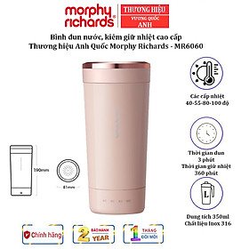 Mua Bình đun nước kiêm giữ nhiệt 2 trong 1 cao cấp Morphy Richards MR6060 cảm biến nhiệt độ NTC THERMISTOR Công suất: 60-350W - Hàng nhập khẩu