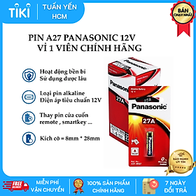 Pin A27 Panasonic LRV08 12V dùng remote ô tô , cửa cuốn (vỉ 1 viên) - Hàng chính hãng