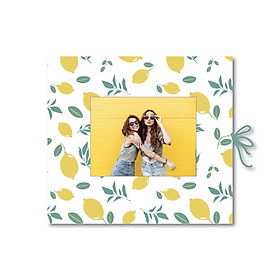 Sổ tay dán ảnh - Crabit Notebuck - Ruột mix dot và trơn - Lemon (19x21cm)