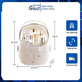 Mua Hộp đựng đồ trang điểm đa năng xách tay cao cấp để bàn - Tủ đựng mỹ phẩm mini nhiều ngăn có nắp đậy