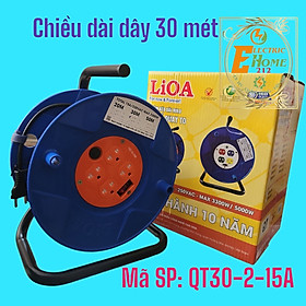Ổ cắm kéo dài quay tay kiểu RULO TO LIOA QT30-2-15A 30m x 2 15A