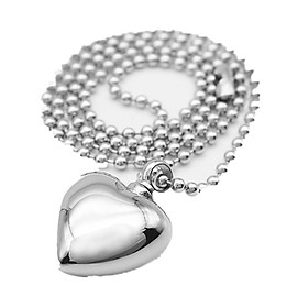 Stainless Heart Cremation Ash Urn Keepsake Pendant Memorial Necklace Silver