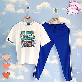 COMBO TIẾT KIỆM Set Đồ Bộ Áo Thun Tay Lửng Quần Kẻ 3Sọc, Quần Ulzzang 2 Sọc