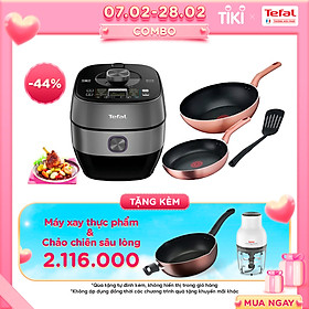 Combo Bộ nồi Tefal chảo Cook&Shine 3pcs (Chảo 24, Chảo xào 28, Vá) + Nồi áp suất Tefal Smart Pro IH Multicooker CY638868 - 1300W, 5L