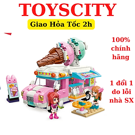 Đồ chơi  lắp ghép xếp hình Xe kem cho bé gái  Qman 2029