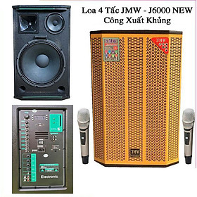 Mua Dàn Karaoke di động JMW J6000 - Loa kéo 3 đường tiếng bass 4 tấc  1 mid  1 treble - Công suất lên đến 700W - Kèm 2 micro không dây UHF cao cấp - Đầy đủ kết nối Bluetooth  AV  USB - Hát karaoke offline dễ dàng qua dễ dàng qua CloudKaraoke - Hàng nhập khẩu