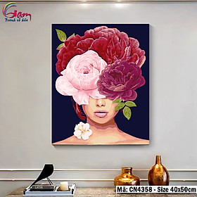 Mua Tranh số hóa tự tô Cô gái và Hoa nghệ thuật GAM CN4358