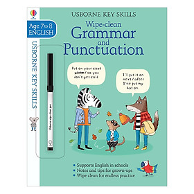 [Download Sách] Sách tẩy xóa tiếng Anh - Usborne Usborne Key Skills Wipe-clean Grammar & Punctuation 7-8