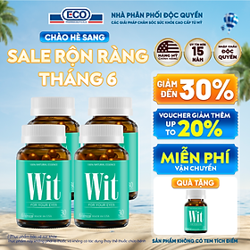 Combo 4 Hộp 30v - Viên Uống Bổ Mắt WIT Ecogreen Giảm Mỏi Mắt, Tăng Cường Thị Lực Mắt Cho Bé & Người Lớn