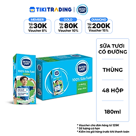 Thùng 48 Hộp Sữa Tươi Tiệt Trùng Dutch Lady Cô Gái Hà Lan Có Đường (48X180ml)