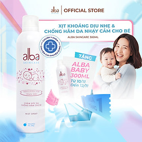 Xịt Khoáng BABY ALBA Chống Hăm Khô Rôm Sảy Giúp Da Bé Mịn Màng 300ML