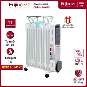 Mua Máy sưởi dầu không khô da Nhật Bản nhập khẩu FUJIHOME OH8411 11 thanh   máy sưởi ấm điện không đốt oxi  tự động ngắt mini - Hàng chính hãng