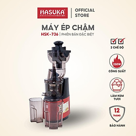 Máy ép chậm HASUKA HSK-736 công suất 250W, ép được nguyên củ quả, kèm thêm tính năng làm kem tươi hoa quả -HÀNG CHÍNH HÃNG