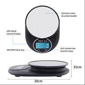 Cân Tiểu Ly Điện Tử Nhà Bếp Digital Electronic Scale Độ Chính Xác Cao Cảm Ứng Vân Tay Cực Nhạy, Cân Điện Tử Nhà Bếp Mini