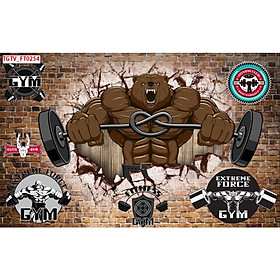 Mua Tranh dán tường 3d trang trí phòng gym - ép kim sa - có sẵn keo GY17