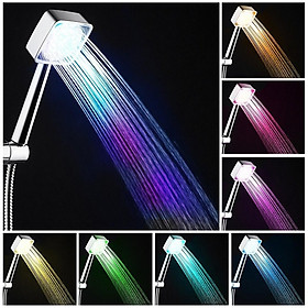 Cao cấp - Vòi sen Tắm Tăng Áp Đa Sắc LED Square Shower Super Bright