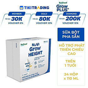 Thùng 24 hộp SBPS Nuvi Grow Height 1+ hỗ trợ phát triển chiều cao hộp 110ml