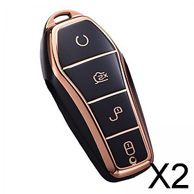 2xAuto Key Fob Cover Protector for Byd Atto 3 Replace High Quality Black