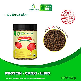 Thức ăn Cá Hồng Két GREENABC – Protein 40, tăng kích thước, lên màu đẹp – Hộp 350g