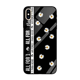 Ốp lưng kính cường lực cho iPhone Xs Max Nền Hoa Cúc x Air - Hàng Chính Hãng