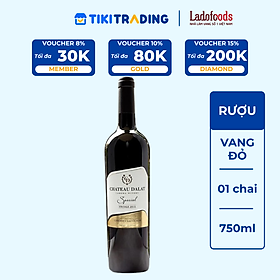 Rượu Vang Đỏ Ladofoods Chateau Dalat Special Cabernet Sauvignon 750ml 12,5% - Không Kèm Hộp