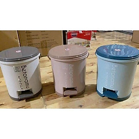 Mua Thùng rác tròn đạp chân thông minh nhựa VN8024 - Thùng rác nhựa nắp tròn đạp chân dung tích 5L
