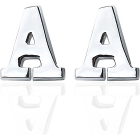 Fashion SIlver English Letters Pattern Cufflinks for Men's Shirt (A)