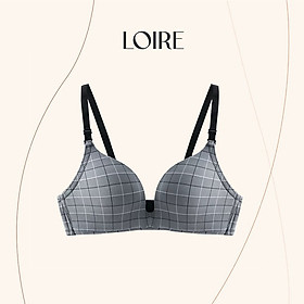 Áo Lót Nữ Không Gọng Nâng ngực nhẹ LOIRECHIC BRFC02 Kẻ Caro - ĐEN - 36AL