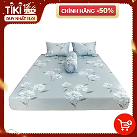 Bộ Ga 4 Món Tencel Thuần Việt - Hoạ tiết Hoa Thuỷ...