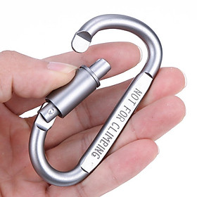 Hình ảnh Combo 2 Móc Đa Năng Móc Khóa Nhôm Đi Phượt Carabiner Chữ D Khoá Xoay 8cm