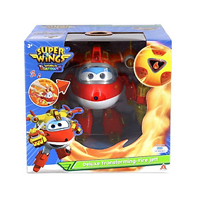 Đồ Chơi SUPERWINGS Robot Biến Hình Siêu Vệ Binh Jett Tia Chớp Có Đèn Và Âm