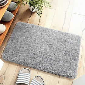 Mua Thảm Lau Chân Lông Xù Chống Trượt Màu Ghi Xám Siêu Thấm 40x60cm