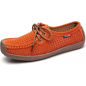 Ladies Hollow Flat Soft Oxford Bottom Casual Shoes