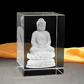 Pha lê để xe hơi - Hình Phật A Di Đà Ngồi Đài Sen 3D