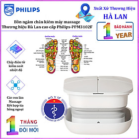 [ Hàng Chính Hãng ] Bồn ngâm chân kiêm máy massage, tích hợp tia hồng ngoại điện xung. Thương hiệu Hà Lan cao cấp Philips - PPM3102F