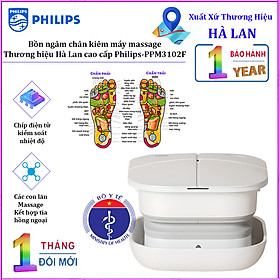 Bồn ngâm chân kiêm máy massage, tích hợp tia hồng ngoại điện xung. Thương hiệu Hà Lan cao cấp Philips - PPM3102F