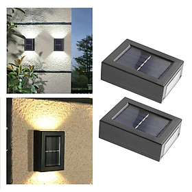 2x LED Solar Power Wall Light Waterproof Outdoor Garden Fence Lamp