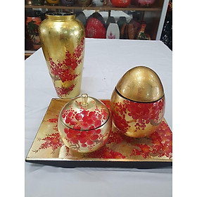 Mua Bộ Khay Bình Hủ Mứt Tết sơn mài cao cấp Thanh Bình Lê đựng bánh kẹo mứt  hạt dưa đẹp mắt  sang trọng  quà tặng ý nghĩa
