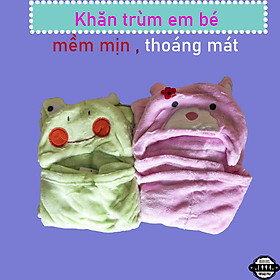 Khăn trùm em bé kiểu dáng cute có nón