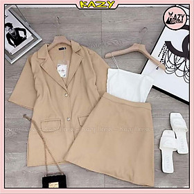 Set chân váy kèm áo blazer tay lỡ phong cách thanh lịch KAZY DRESS V058