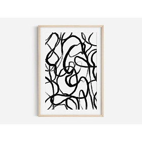 Tranh in cao cấp | Tranh nghệ thuật trừu tượng - Black Abstract Art Print, Black and White Abstract Art