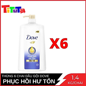 Nguyên thùng Dầu gội Dove Phục hồi Hư tổn 1400gX6
