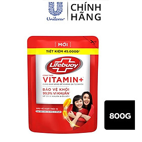 Sữa Tắm Lifebuoy Sạch Khuẩn Bảo Vệ Khỏi 99.9% Vi Khuẩn Chứa Ion Bạc+ Hỗ Trợ Cùng Đề Kháng Da Tự Nhiên Túi 800G