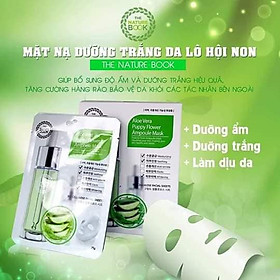 Mặt nạ The Nature Book dưỡng trắng da lô hội non Aloe Vera Poppy Flower Ampoule Mask - 10 Miếng