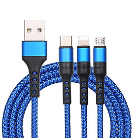 Dây Cáp Sạc 3 Trong 1 Với Micro USB/Cổng-C/Chiếu Sáng (1.2M)