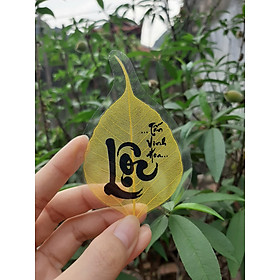 Mua Bộ lá bồ đề 10 chữ thư pháp bỏ ốp điện thoại(lá vàng)